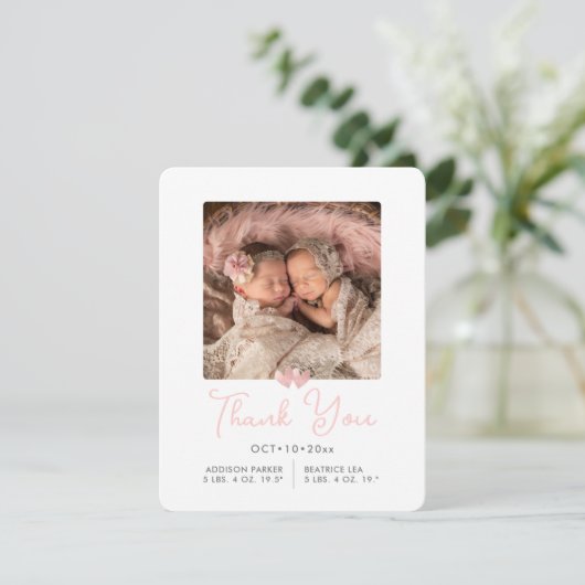 De Twins van ArtsApp tonen Dank u+Aankondiging van Kaart (Staand voorkant)