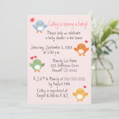 De Twitter in Town Baby shower Kaart (Staand voorkant)