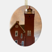 De Two Harbors Lighthouse met uitzicht op Agate Ba Keramisch Ornament (Rechts)