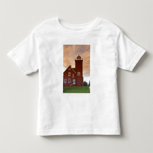 De Two Harbors Lighthouse met uitzicht op Agate Ba Kinder Shirts (Voorkant)