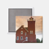 De Two Harbors Lighthouse met uitzicht op Agate Ba Magneet (Voorkant / Achterkant)