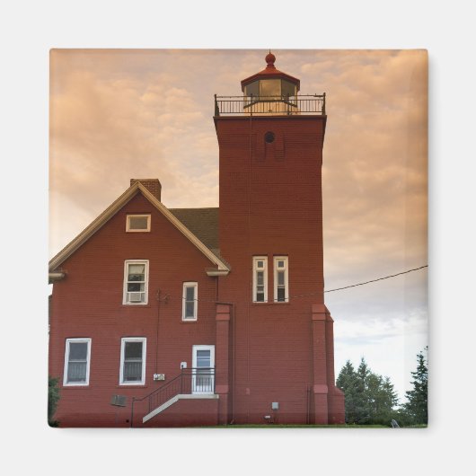 De Two Harbors Lighthouse met uitzicht op Agate Ba Magneet (Voorkant)