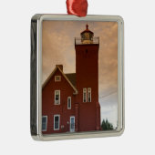 De Two Harbors Lighthouse met uitzicht op Agate Ba Metalen Ornament (Rechts)