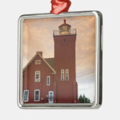 De Two Harbors Lighthouse met uitzicht op Agate Ba Metalen Ornament (Links)
