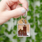 De Two Harbors Lighthouse met uitzicht op Agate Ba Sleutelhanger (Hand)