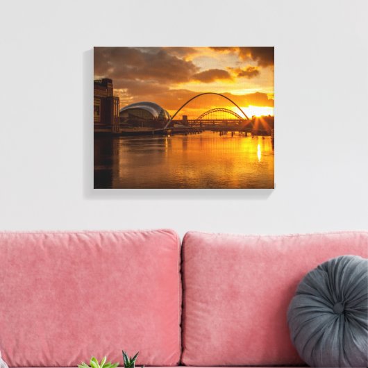 De Tyne bij Sunset Canvas Afdruk (Insitu (Woonkamer))