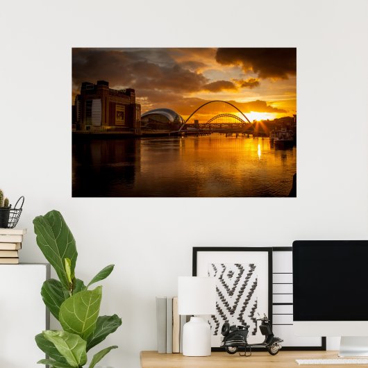 De Tyne bij Sunset Poster (Thuiskantoor)