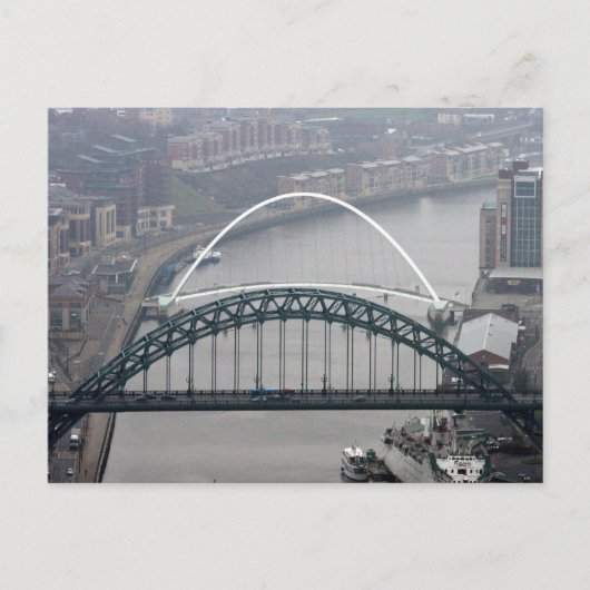 De Tyne Bridge en de Millenniumbrug Briefkaart (Voorkant)