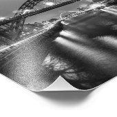 De Tyne Bridge 's nachts Foto Afdruk (Hoek)