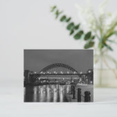 De Tyne Bridges 's nachts Briefkaart (Staand voorkant)