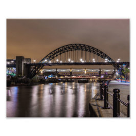 De Tyne Bridges 's nachts Foto Afdruk