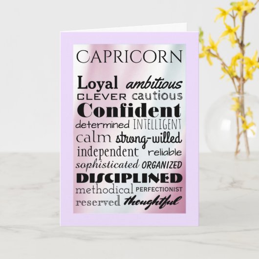 De typische Steenbok Verjaardag Kaart (Gele Bloem)