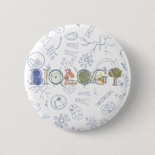 De typografie en de diagrammen van de biologie ronde button 5,7 cm