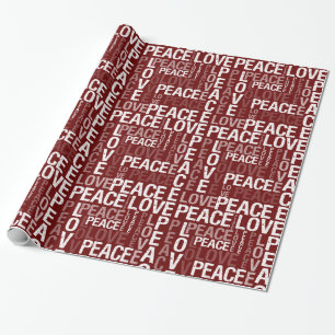 De Typografie van de Liefde van de vrede Cadeaupapier
