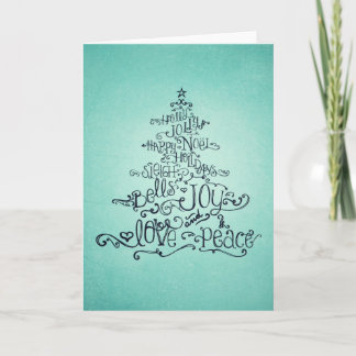 De typografische Blauwgroen Kaart van de Kerstboom