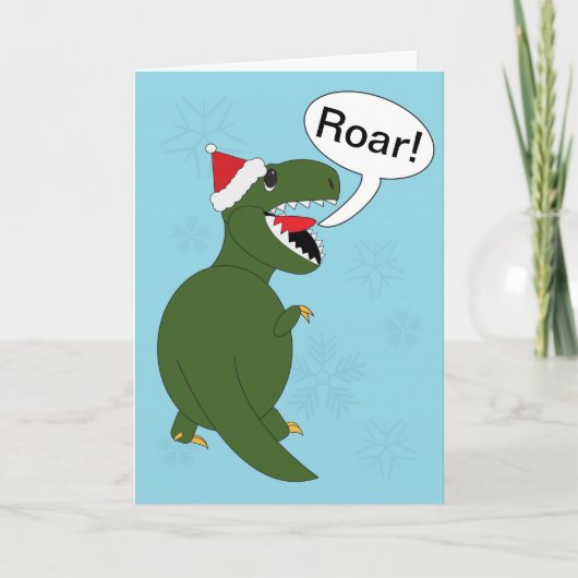 De Tyrannosaurussen Rex van Kerstmis Feestdagen Kaart (Voorkant)