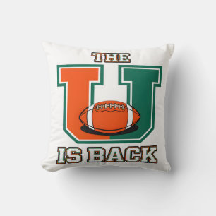 De U Is Terug Oranje en Groen College Football Fa Kussen