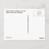 De U. P.: Herfstherfst Birch Tree Reflections Briefkaart (Achterkant)