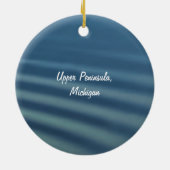 De U. P.: Herfstherfst Birch Tree Reflections Keramisch Ornament (Achterkant)