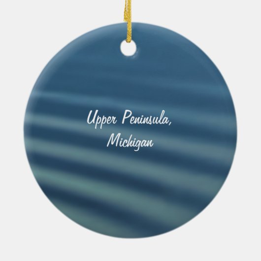 De U. P.: Herfstherfst Birch Tree Reflections Keramisch Ornament (Achterkant)