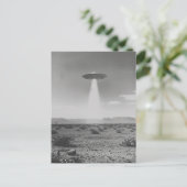 De UFO in de woestijn zwart-wit Briefkaart (Staand voorkant)