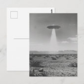 De UFO in de woestijn zwart-wit Briefkaart (Voorkant / Achterkant)