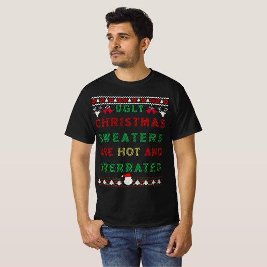 De Ugandee kerstzweten zijn warm en overbelast T-shirt (Voorkant volledig)