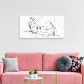 De Uil en de Pussycat (door Edward Lear) Canvas Afdruk (Insitu (Woonkamer))