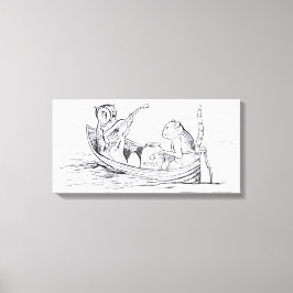 De Uil en de Pussycat (door Edward Lear) Canvas Afdruk