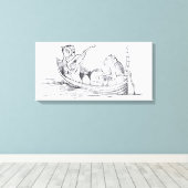 De Uil en de Pussycat (door Edward Lear) Canvas Afdruk (Insitu (Houten vloer))
