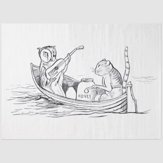 De Uil en de Pussycat (door Edward Lear) Tissuepapier (Voorkant)