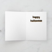 De uil en de zwarte kat Halloween Kaart (Binnen)