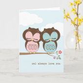 De uil houdt van u altijd de Kaart van (Gele Bloem)