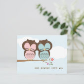 De uil houdt van u altijd het Zoete Briefkaart van (Staand voorkant)