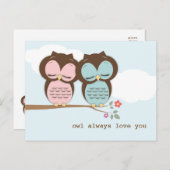 De uil houdt van u altijd het Zoete Briefkaart van (Voorkant / Achterkant)