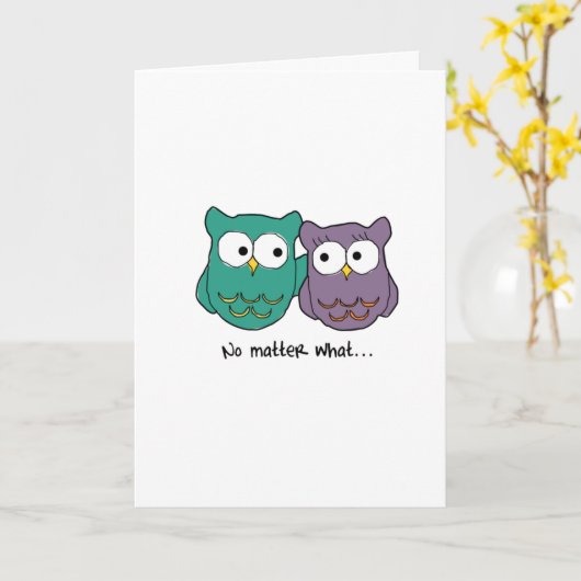 De uil houdt van u altijd kaart (Gele Bloem)