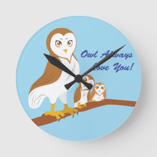 De uil houdt van u altijd ronde klok