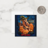 De uil in het magische pet en haar pompoenvrienden notitiekaartje (Voorkant / Achterkant in situ)