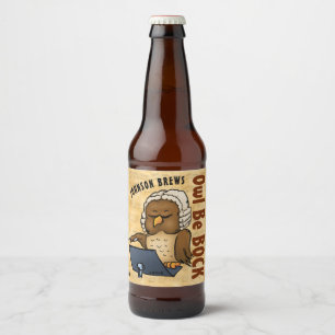 De uil is Bockbier het Grappige Huis brouwt Bier Etiket