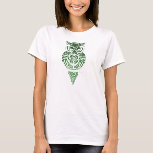 De uil is groen t-shirt (Voorkant)