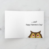 De uil-Leuke Harten van Valentijn Feestdagen Kaart (Binnen)