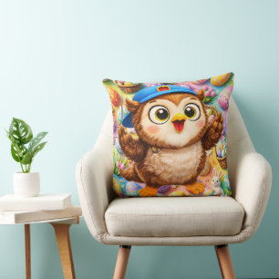 De uil Pasen viering kinderkamer throw Kussen