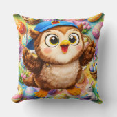 De uil Pasen viering kinderkamer throw Kussen (Voorkant)