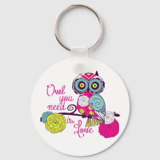 De uil u wenst is liefde sleutelhanger