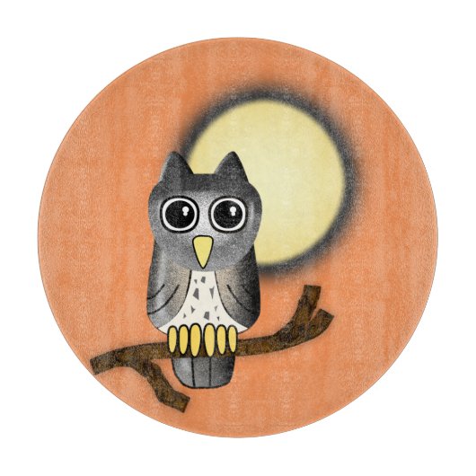 De Uil van Halloween Snijplank (Voorkant)