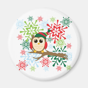 De uil van Kerstmis Magneet