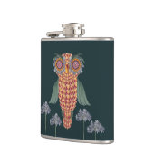 De uil van wijsheid en bloemen heupfles (Links)