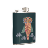 De uil van wijsheid en bloemen heupfles (Rechts)