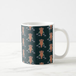 De uil van wijsheid en bloemen koffiemok