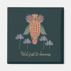 De uil van wijsheid en bloemen magneet